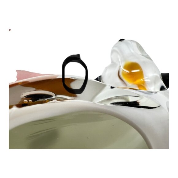 Dalmation Spotted Dog Art Glass Paperweight Figurine White Brown Black Spots - Picture 8 of 8